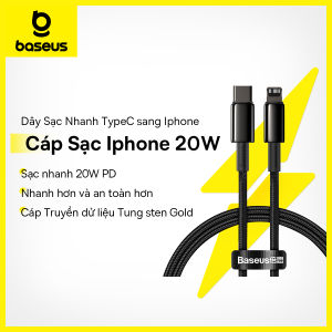 Cáp sạc nhanh USB Type C BASEUS PD 20W Dây Sạc iPhone Sạc Nhanh cho iPhone 12 11 XR iPhone 8 7 SE Macbook