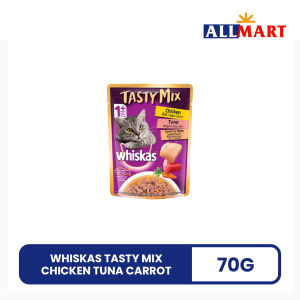 Whiskas Tasty Mix Chicken Tuna Carrot 70g - AllMart Online Grocery