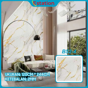 Estation - Wallpaper Dinding Motif Vinyl Marble Foam Roll Sticker Dekorasi PET / Uk 12m x 3m dan 28m