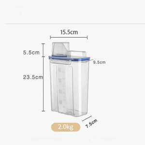 Laundry powder storage box laundry detergent container with portable plastic container bathroom transparent sealed large capacity storage box household