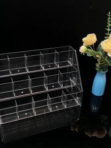 ShopclassyHome Multifunctional Desktop Lipsticks Organizer Storage Rack Holder Step Design with Compartments