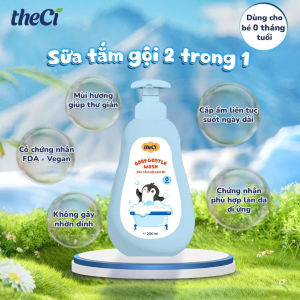 Sữa Tắm Gội Cho Bé 2in1 TheCi Baby Gentle Wash 200ml – Dịu Nhẹ Không Chất Bảo Quản An Toàn Cho Da  - Lovely Gift 4U