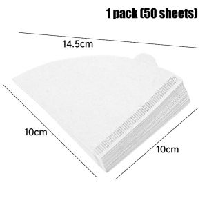 100PCS V60 Coffee Paper Filter / Hand-Poured Drip Strainer / V01 Natural Mocha Pot Papers Filters / Disposable Natural Paper Filters