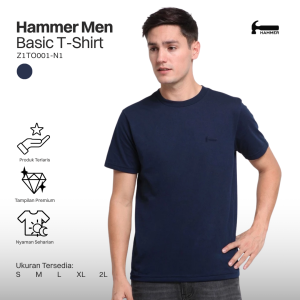 Hammer Men Basic Tshirt Z1TO001N1 | Kaos Pria Lengan Pendek Navy