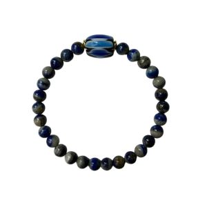 Set Bộ Vòng Cổ và Vòng Tay Đá Lapis - Phúc An Linh Bảo - Biểu Tượng Trí Tuệ Khai Sáng Tư Duy!