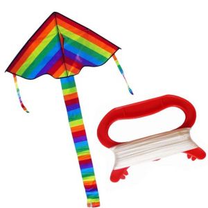 angchi layang layang Kid Toys Spring Red Color Plastic D Shape Kite flying tool Kite Thread Winder Kite accessories Kite Line Flying Kite Line