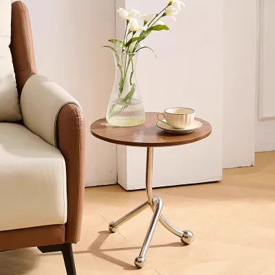Retro small coffee table classical style living room side table shelf balcony bay window bedside French small round table