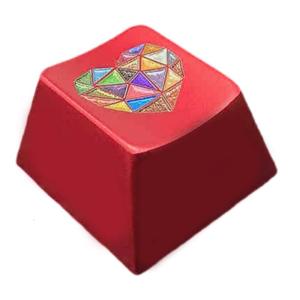 ที่ครอบกุญแจอัลลอยโครงอลูมิเนียมของแท้เพื่อเพิ่มประสบการณ์การพิมพ์ตกแต่งด้วยลวดลายหัวใจที่มีสีสัน