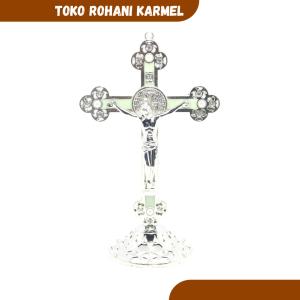 SALIB DUDUK BENEDIKTUS / SALIB DUDUK KATOLIK / SALIB MEJA BENEDICT / PERLENGKAPAN IBADAH