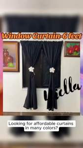 PARES PARES na Kulay ng Kurtina Plain Black Non Ring Curtain House & School Decoration - Door Window Shelves Board Divider Barrier even in Vehicles can use to cover from sunlight (from small size curtain to big sizes)