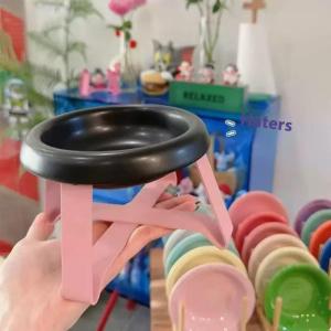 [tianjunmaoyi] ชามอาหารสัตว์เลี้ยงปกป้องกระดูกสันหลังของสัตว์เลี้ยงชามใส่อาหารสัตว์เลี้ยงปกป้องคอสูงพร้อมขาตั้งอุปกรณ์สำหรับแมว