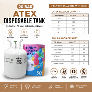 Helium Gas Tank 22L – High-Quality Party Balloon Filling Cylinder Safe & Easy to Use