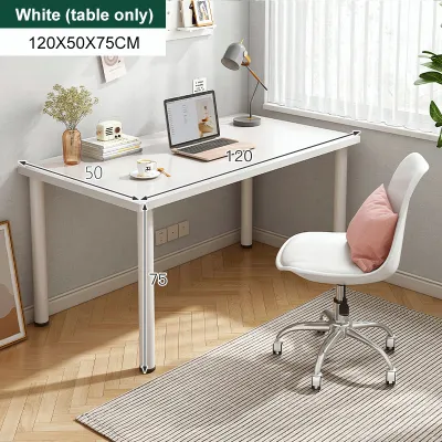 STON White Study Table Meja Belajar Thickened Computer Table Modern Office Write Dining Table Meja Komputer Notebook table Meja Study 圆腿桌