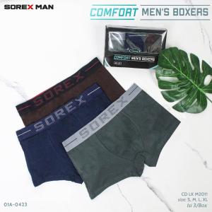 SOREX | CD Celana Dalam BOXER Pria / Comfort Mens Boxers Bahan Melar  [ 1 Box isi 3 ] CD LK M 2011