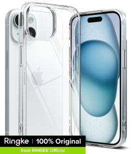 Ringke Fusion Compatible with iPhone 15 Plus Case Cover Transparent Hard Back Soft Flexible TPU Bumper Scratch Resistant Natural Form