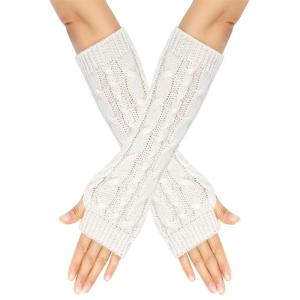 1pair Solid Arm Sleeves Casual Long Winter Arm Covers Cosplay Anime Arm Warmers for Everyday Wear