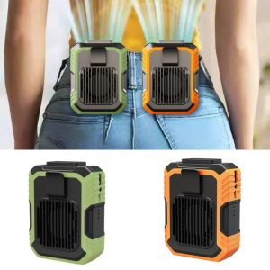 KLQXKR 4000mAh Quạt gắn eo Sạc dự phòng Đèn pin Quạt kẹp thắt lưng Bền Di động Quạt điện mini Ngoài trời