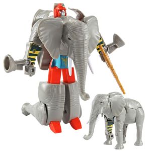 FUNG Lion Elephant Transform Animals Robot Zoo Tiger Tiger Eagle Model Transformation Toy Novelty Funny ABS Plastic Deformation Action Figure Gift for Kids