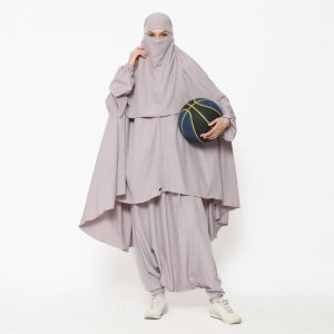 Allev Risha Set Sirwal Akhwat dan Khimar Lengan serta Cadar - Lavender