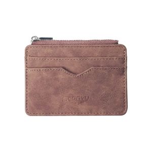 G5Q1 Multi-card Fashion Gift for Dad Short Retro Leather Money Clip Coin Purse Wallet Card Holder