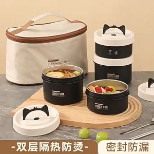 Keranixy Sealed Stainless Steel Lunch Box Insulated Leakproof Compartment Microwave Heated Student Worker Kotak Makan