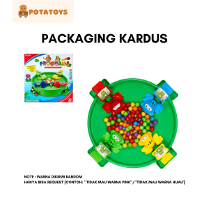POTATOYS - Mainan Anak Frogs Game Scramble Ball / Hungry Frogs / Mainan Katak Makan Meja Bundar