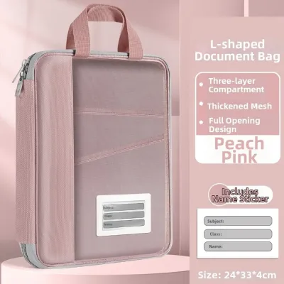 PENGONG Transparent A4 Document Bag Large Capacity Zipper-Type Large Opening File Bag Study Bag Multifunctional Student Book Bag Office