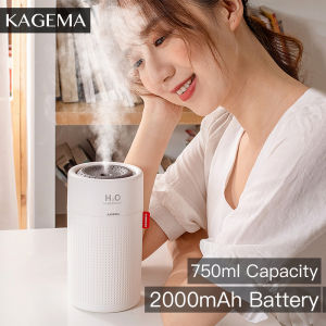 KAGEMA 750ml Large Capacity Portable Air Humidifier Aroma Diffuser USB Rechargeable Built-In Battery With Colorful Night Light Water Shortage Protection For Room Office Outdoor