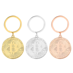 Innovative Bitcoins Themed Keychain Metal Commemorative Coins For Crypto Fans Keyring Pendant for Women and Men