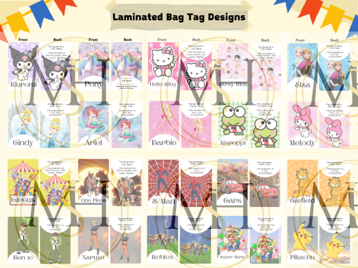 Customized Back to School Packages (Name Tag, Bag Tag, Name and Subject ...