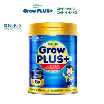Sữa Bột Nutifood GrowPLUS+ Biếng Ăn (Xanh) - Hỗ Trợ Kích Thích Ngon Miệng Tăng Cân Khỏe Mạnh (Lon 900g)