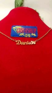 Kalung Liontin Nama Sendiri Titanium Anti Karat Lapis Emas 24K