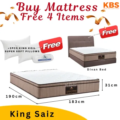 (FREE Shipping) KingKoil (COMBO) 12 Inch MATTRESS + BED FULL SET 100% AUTHENTIC First Knight by KingKoil Oxford Deluxe