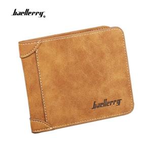 Baellerry Men Wallets Vintage PU Nubuck Skin Short Purse Luxury Famous Brand Mens Three Folds Wallet For Man