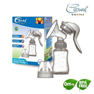 Coral Babies Manual Breast Pump with 5oz Feeding Bottle – BPA Free Portable Breastfeeding Kit