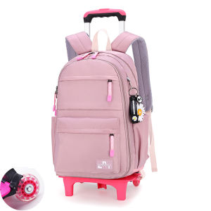 Elementary Middle School Students 6-wheel Trolley School Bag Waterproof Wear-resistant Multifunctional Backpack