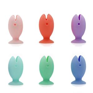 6pcs Silicone Fish Toothbrush Holder Protector Cover Case Small Fish Style for Outdoor Traveling Camping Portable Shelf