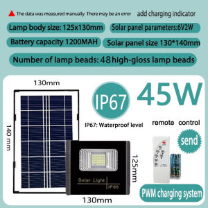 COD Kingdo 45W 200W 500W LED Solar Light Outdoor Waterproof Street Light Sensor Remote Night Light