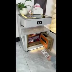 Tiger Smart Bedside Table Safe Storage Simple Home Wireless Charging Storage Cabinet Safe Lock Secured Durable Bedside Bedroom EZTrading