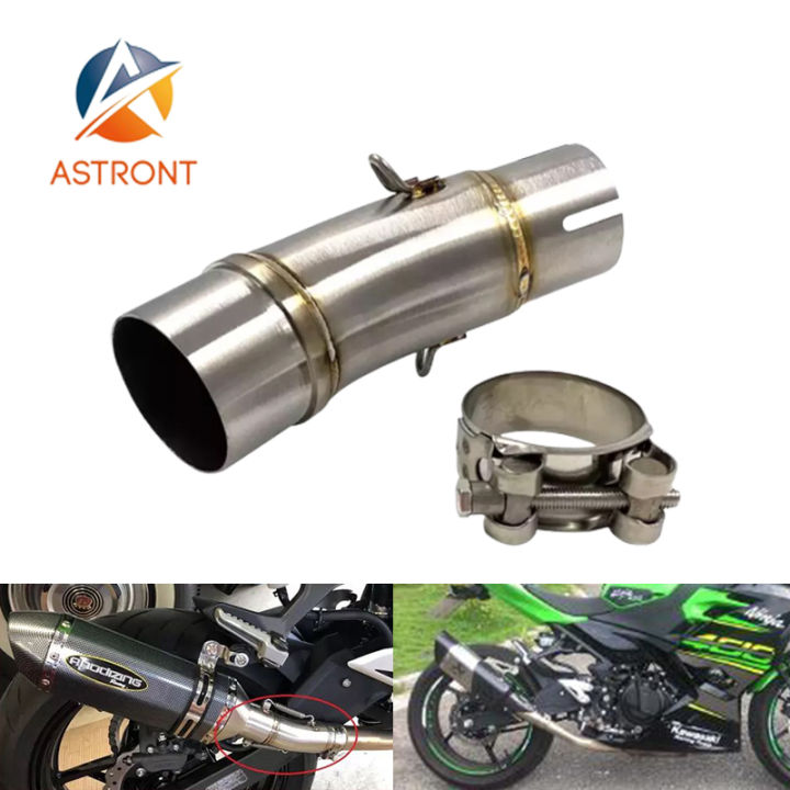 Stainless Steel Muffler Exhaust Mid Pipe For Ninja 500/400 & Kawasaki Z400 2018-2025 – Multicolor