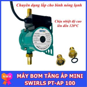 Máy Bơm Tăng Áp Chịu Nước Nóng Mini SWIRLS PT-AP100 - Chạy Êm Bền Bỉ - Chuyên Dụng Cho Thợ Lắp Đặt