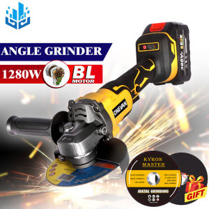 ONEVAN 125MM Brushless Angle Grinder Power Tools 10000RPM Grinding Machine Cutting Machine Electric Angle Grinder Grinding Cutting Grinder Woodworking Tool For Makita 18V Battery