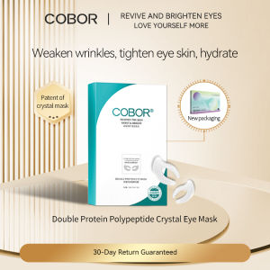 COBOR 14pieces/box Double Protein Collagen Eye Mask Anti-Aging Whitening Moisturizing Reduce Fine Lines And Wrinkles Improve Dullness Dark Circles Refresh Hydrate Lift Tighten Eye Patches