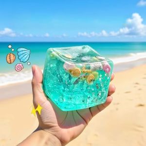 KAKA Maltose Ocean Squishy Balls Transparent Ice Cube Autism Sensory Toys Student Pinch Squishy Toy Kids and Adults