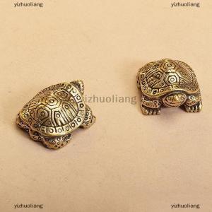 yizhuoliang 1Pc Antique Solid Brass Turtle Ornaments Longevity Animal Sculpture Home Office Desk Decorative Simulation Ornament