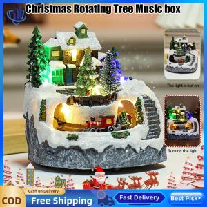 [Ueb Wholesale Center]Resin Collectible Figurines Light Up Musical Christmas Village Figurines Indoor Display Figurines Decoration