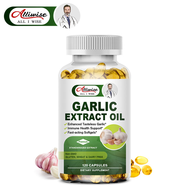 Alliwise Odorless Garlic Oil Capsules Antioxidants Supplement For Total Heart Health