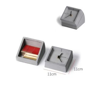 FFBH Exposed Concrete Table Clock Minimalist Creative Desk Clock Silent Desktop ClocksStorage Watch Luxury Home Decoration 6B2Z9