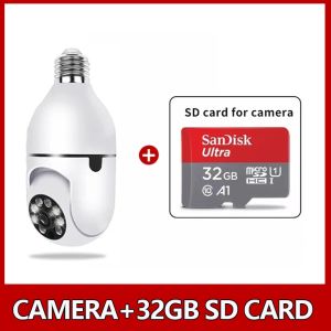 CCTV bulb Camera 8MP WIFI Wireless Two-Way Audio 360 Auto Tracking Waterproof Outdoor PTZ Camera V380 Pro with 360° Panoramic View and Night Vision Two-Way Audio Easy E27 Installation