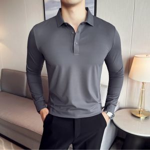 Kaos polo lengan panjang pria dewasa slimfit  terbaru polo shirit longsleeve distro polos